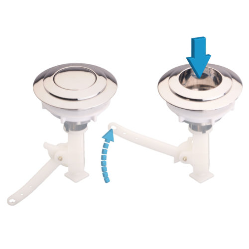 Botón de Accionamiento Cromado Simple Descarga EHE.1.3-DH-CR - FV